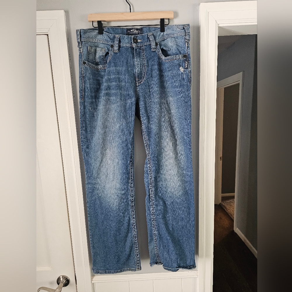 Silver Jeans Men's Straight Blue Denim - CRAIG